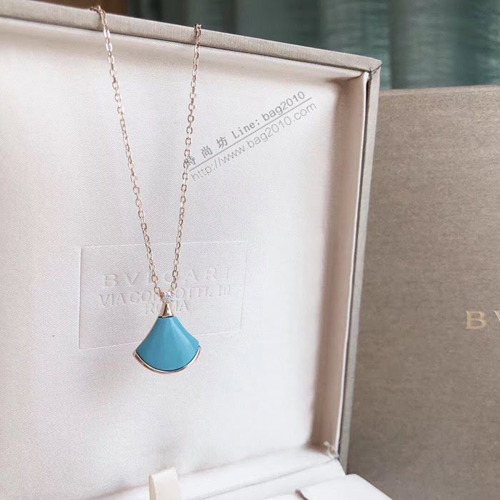 Bvlgari飾品 寶格麗DIVA系列 扇形裙子 藍松石裙子項鏈  zgbq3223